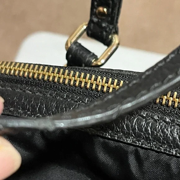 Kate Spade Black Nylon Satchel Shoulder Bag Leather Trim - Picture 14 of 16